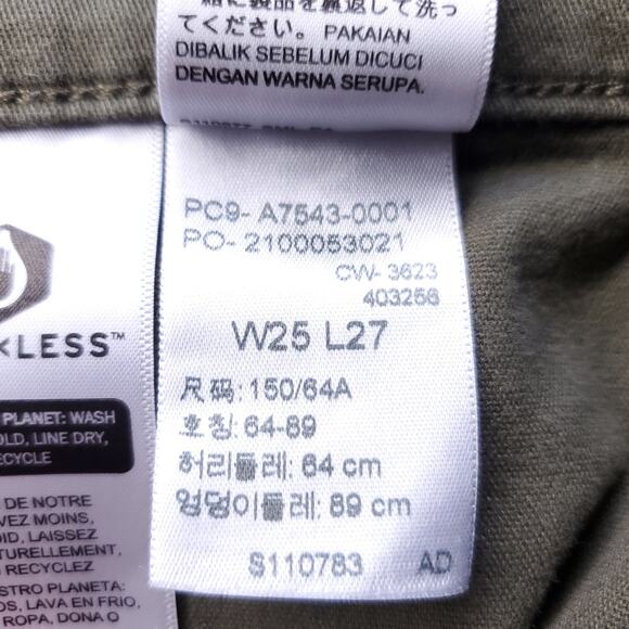 Levis Utility Chino Pants Women 25 Green Patch Pockets Stretch Slim Straight - Picture 12 of 12